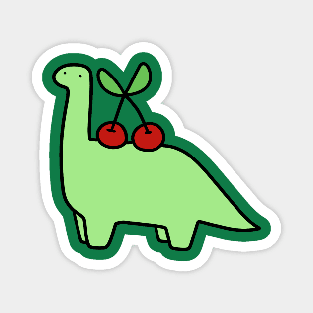 Cherry Long Neck Dino Magnet by saradaboru