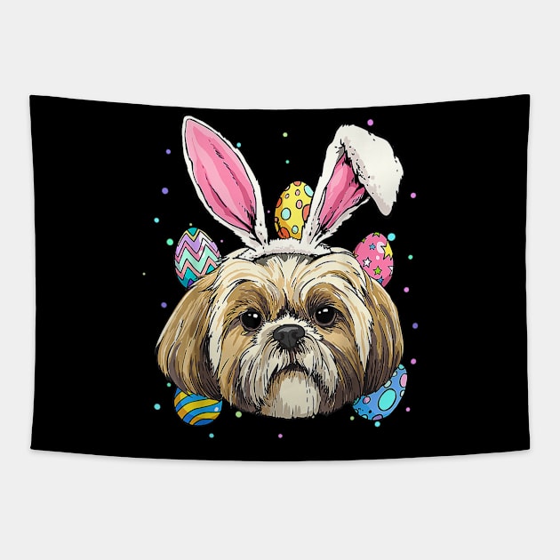 Shih Tzu Easter Bunny Dog Pet Owner Breeder Animal Lover Tapestry by Jennifer Wirth