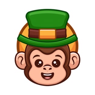 Monkey Green Hat Magician Cartoon T-Shirt