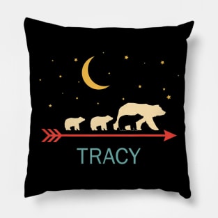 Tracy Name Gift Personalized Mama Bear With 3 Cubs Pillow