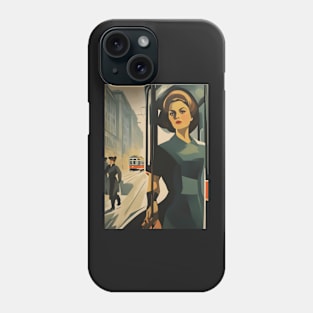 A Woman and a Tram 008 -Soviet realism - Trams are Awesome! Phone Case