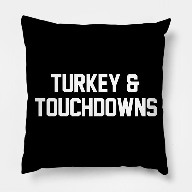 Turkey and Touchdowns Pillow by zubiacreative