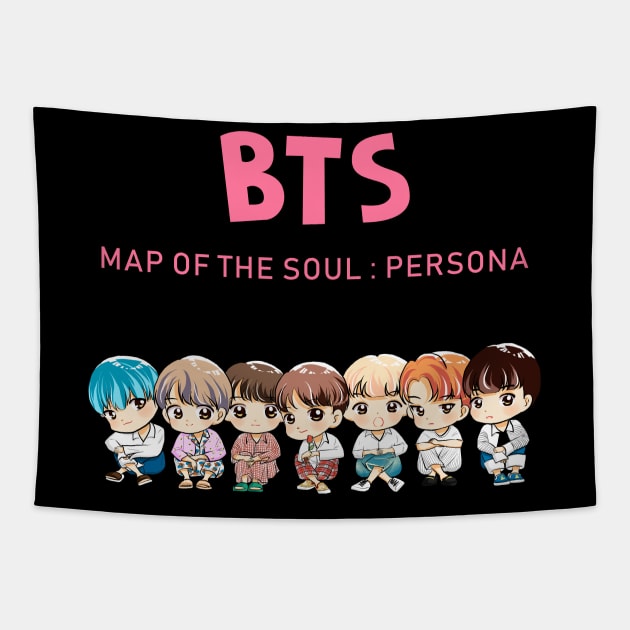 KPOP BTS CHIBI MAP OF THE SOUL : PERSONA Tapestry by LySaTee
