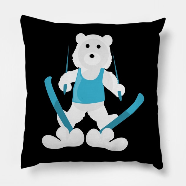 Ski Bear Pillow by citypanda