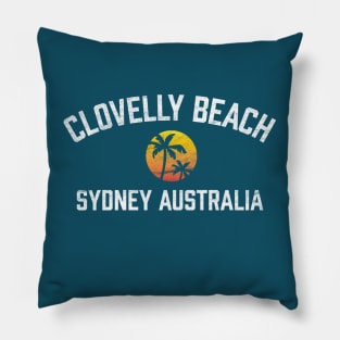 Clovelly Beach Sydney Australia NSW Sunset Palm Pillow