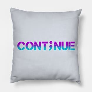 Suicide Prevention - Continue Teal & Purple Vintage Gradient Pillow