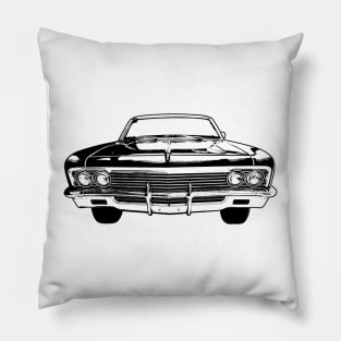 1966 Chevy Impala SS Sketch Art Pillow