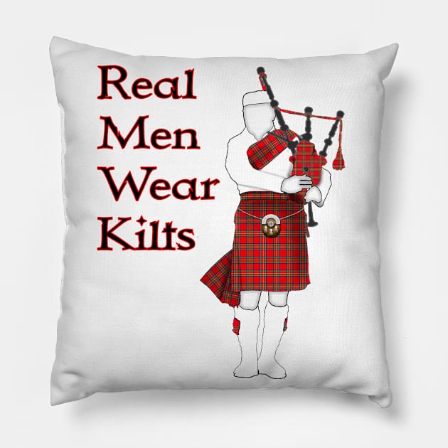 Real Men Wear Kilts Funny Scottish Pillow by macdonaldcreativestudios