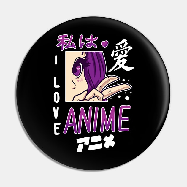 I Love Anime Merch Cosplay Anime Girl Otaku Gift Anime Pin by TheTeeBee