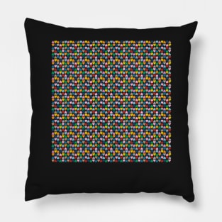 Diamond Hearts Color Black Pillow