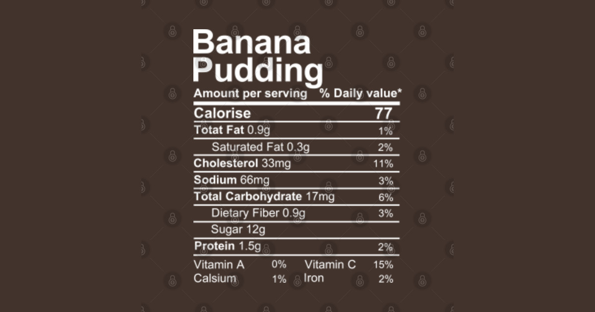 banana pudding Nutrition Facts Nutrition Facts Sticker TeePublic