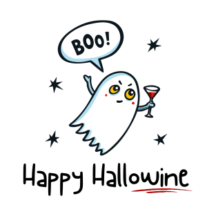 Happy Hallowine - Ghost T-Shirt