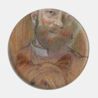 Ludovic Lepic Holding His Dog by Edgar Degas Pin