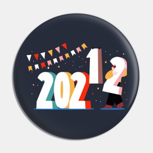 Hand Drawn Changing Year 2021 2022 Pin