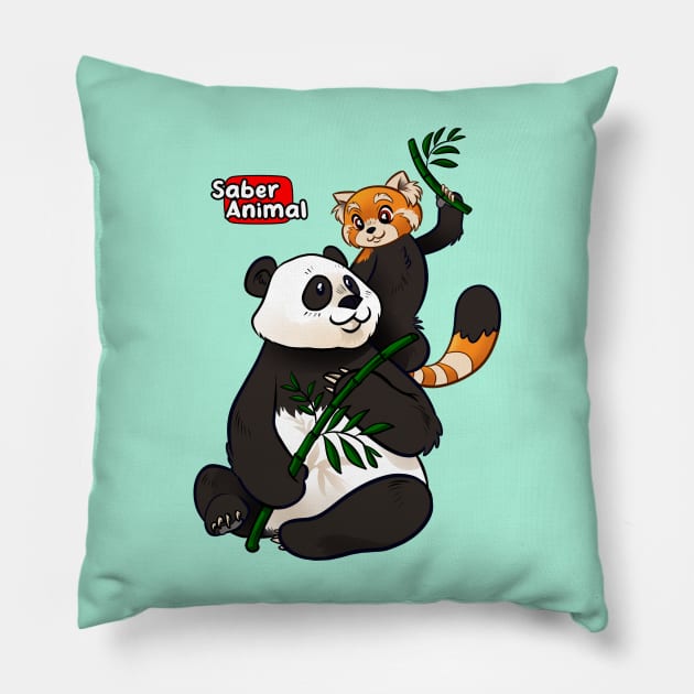 I LOVE PANDAS Pillow by Saber Animal
