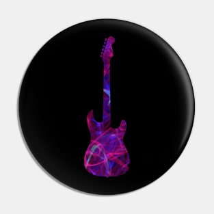 Pink Flame Guitar Silhouette on Black Pin