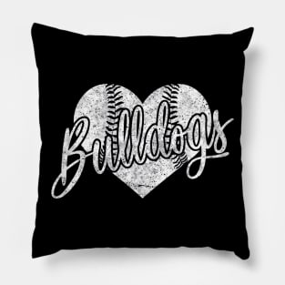 Bulldogs Baseball Softball High School Team Mascot Mom Pillow