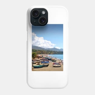 Fishing Boats Burriana Beach Nerja Spain Phone Case