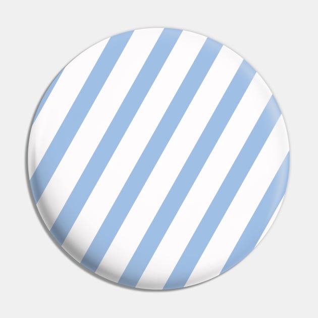 White Blue Diagonal Stripes Pin by mareescatharsis