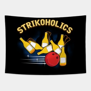 Funny Strike Expert Bowling Strikoholics Bowler Tapestry