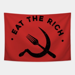 Eat the Rich Fork and Sickle Tapestry