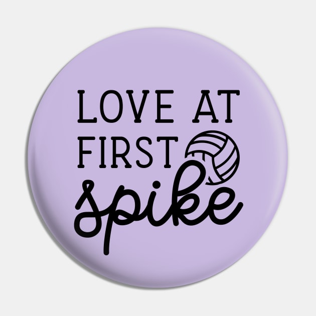 Love At First Spike Volleyball Girls Boys Cute Funny Pin by GlimmerDesigns