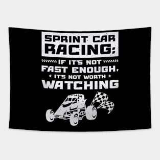 Sprint Car Dirt Track Racing Tapestry