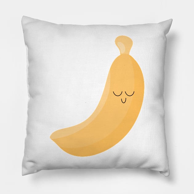 Cute Banana Art Pillow by The Pretty Hippo Company