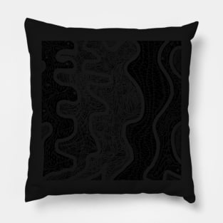 Spider's Lair. An abstract design in black and white. Pillow