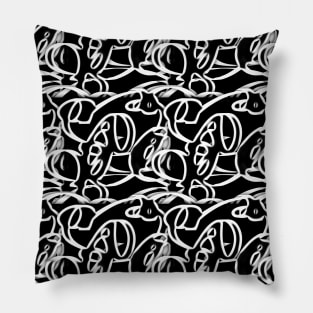 Pattern Drawing Abstract White / Black Pillow