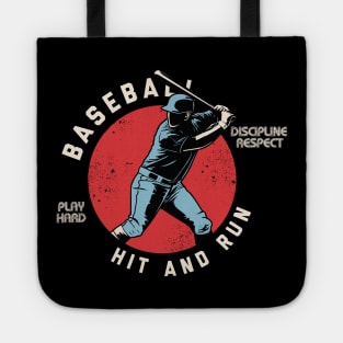 Vintage Baseball Player Hit And Run Baseball Love Tote