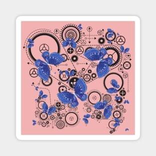 Pink mechanical butterflies Magnet