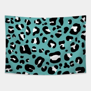 Teal leopard print Tapestry