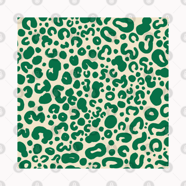 Green Leopard spots animal print pattern by Trippycollage