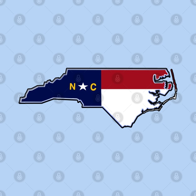 North Carolina State with Flag Colors by Trent Tides