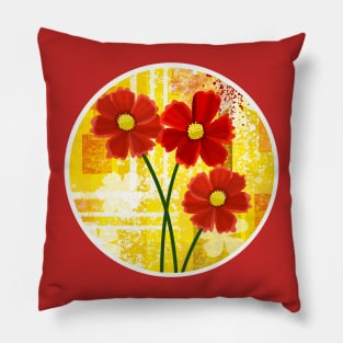 Red Flowers Pillow