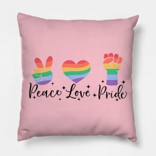 Peace love pride; gay; pride month; lgbtq; queer; gay pride; lesbian Pillow