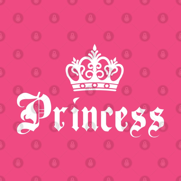 Girl Princess text print with crown by BeckyS23