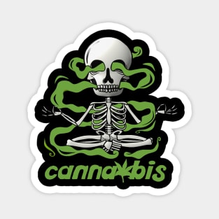 Cannabis skull, cannabis skull yoga, Magnet