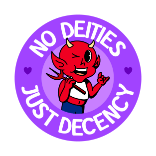 No Deities Just Decency - Cute Queer Atheist Devil T-Shirt