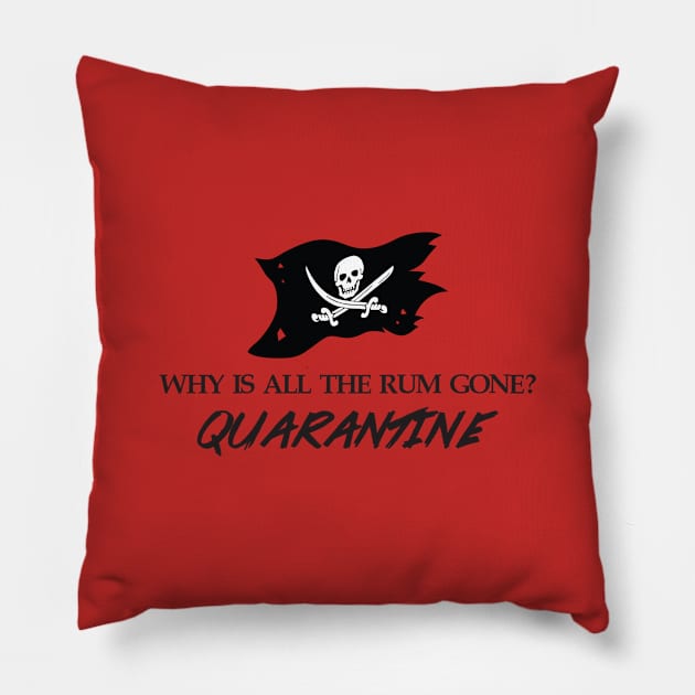 Why Is All The Rum Gone? Pillow by tinkermamadesigns