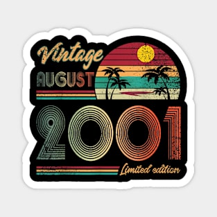 Retro Vintage August 2001 Shirt Vintage birthday gift Magnet