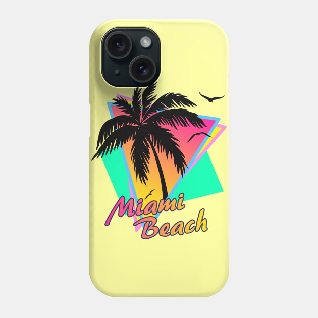 Miami Beach Cool 80s Sunset Phone Case by Nerd_art