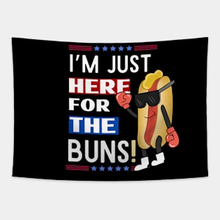 I'm just here for the buns American Theme Tapestry