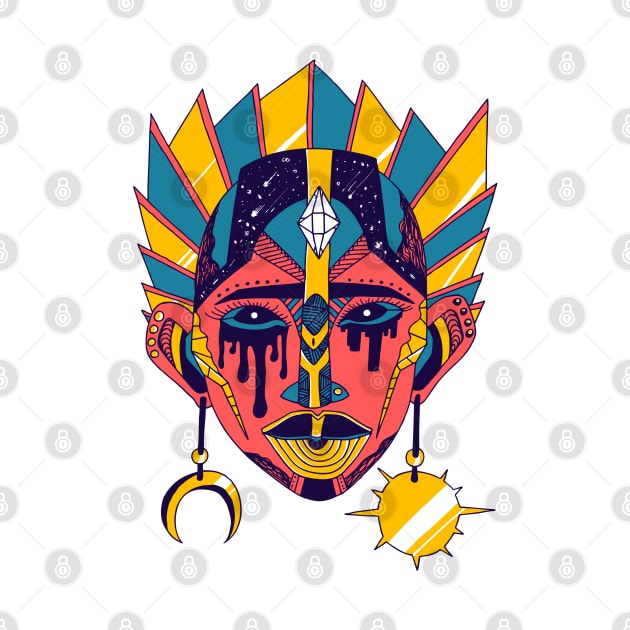 Retro Triad African Mask No 12 by kenallouis