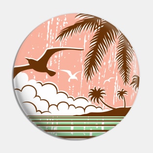 Seagull Flying Over The Ocean Pin