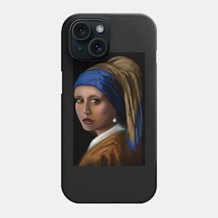 Version of the girl of the pearl Phone Case