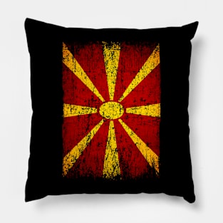 Macedonia Flag Women Men Children Macedonia Retro Vintage Pillow