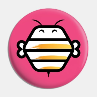 Cute Sleeping Bee In Black White & Orange Pin