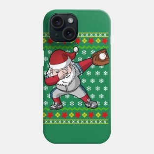 Santa Claus Baseball Player Ugly Christmas Sweater Phone Case